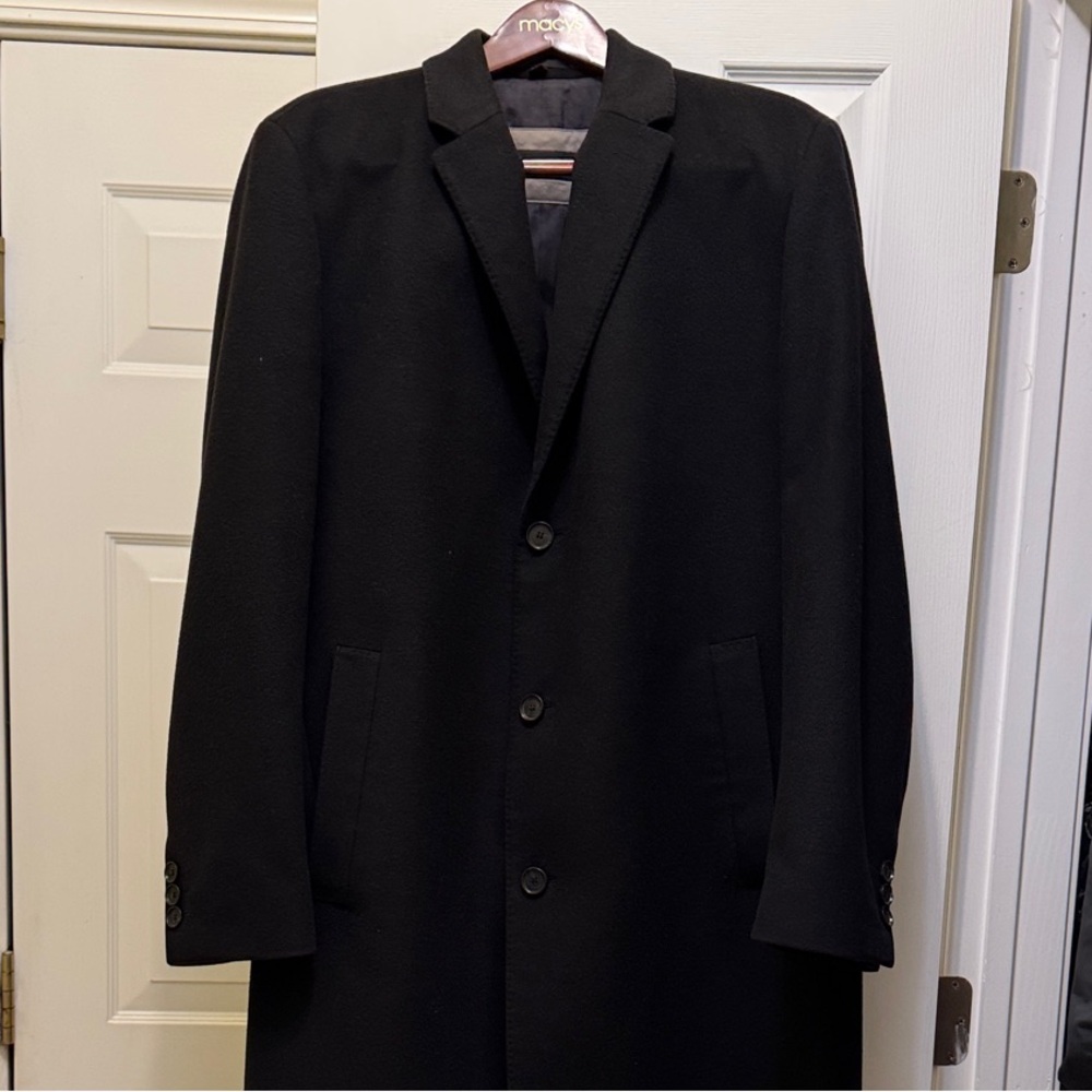 Boss Men's Elegant Black Trench Coat